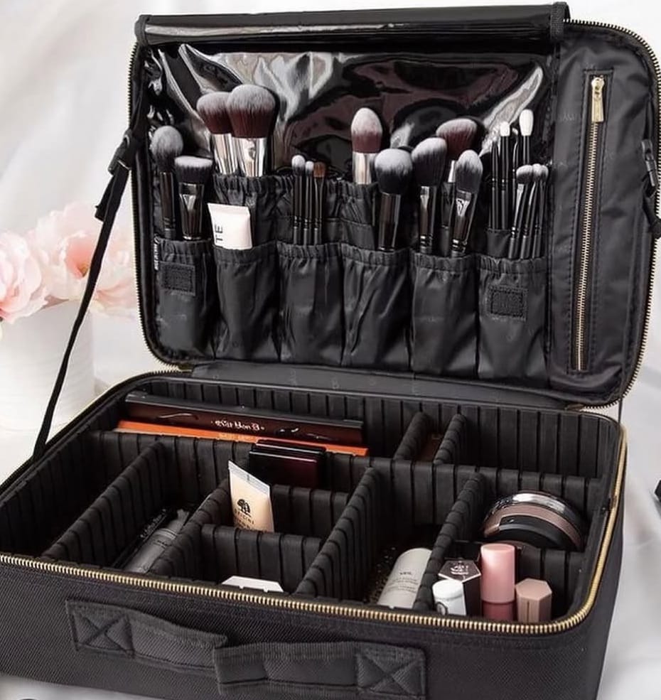 [Makeup Bag] Professional Leather Makeup Bag